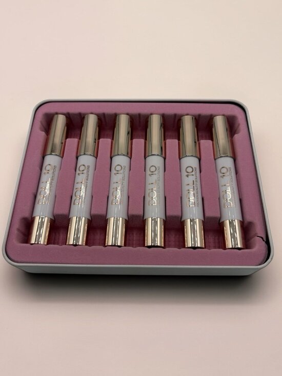 Doll 10 Other - Doll 10 Lip Crayon Set of 6 w Tin Case Full Size Lipstick Variety Set